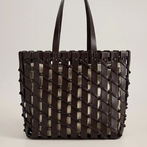 Mango Braided shopper bag